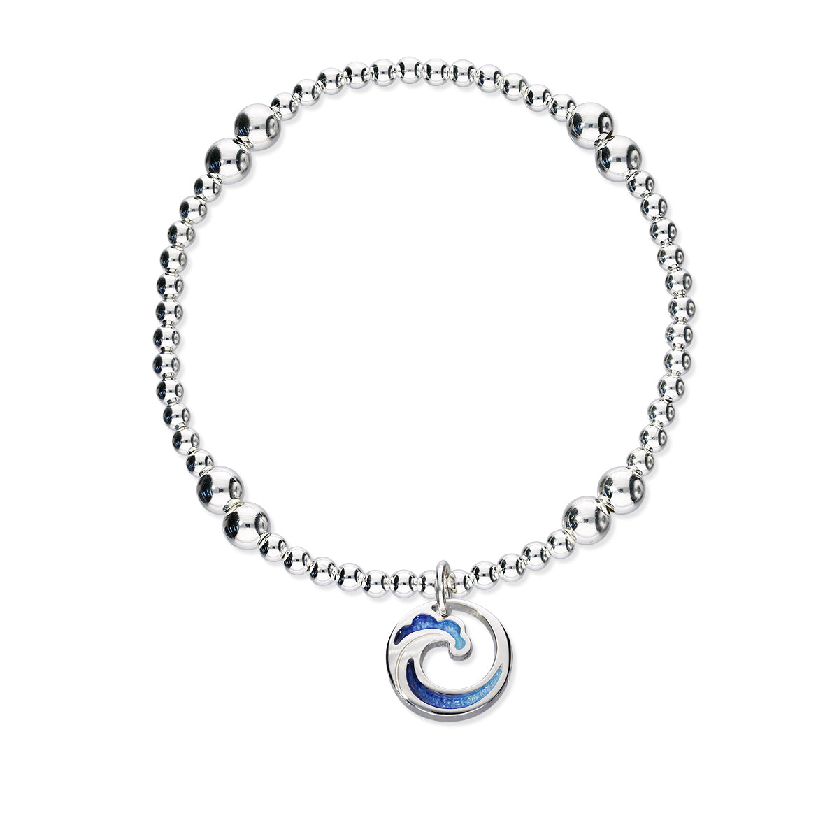 Coastal Silver Stretch Enamel Bracelet SSEBL03