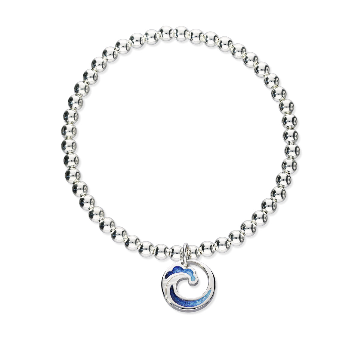 Coastal Silver Stretch Enamel Bracelet SSEBL03