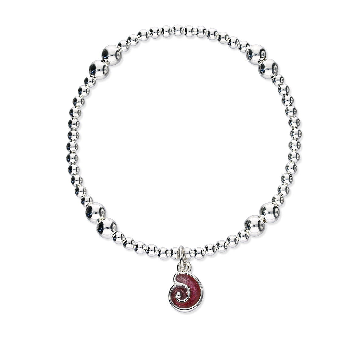 Tranquillity Silver Stretch Enamel Bracelet SSEBL04