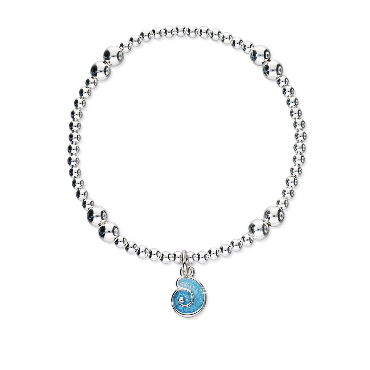 Tranquillity Silver Stretch Enamel Bracelet SSEBL04