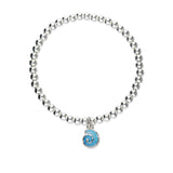 Tranquillity Silver Stretch Enamel Bracelet SSEBL04