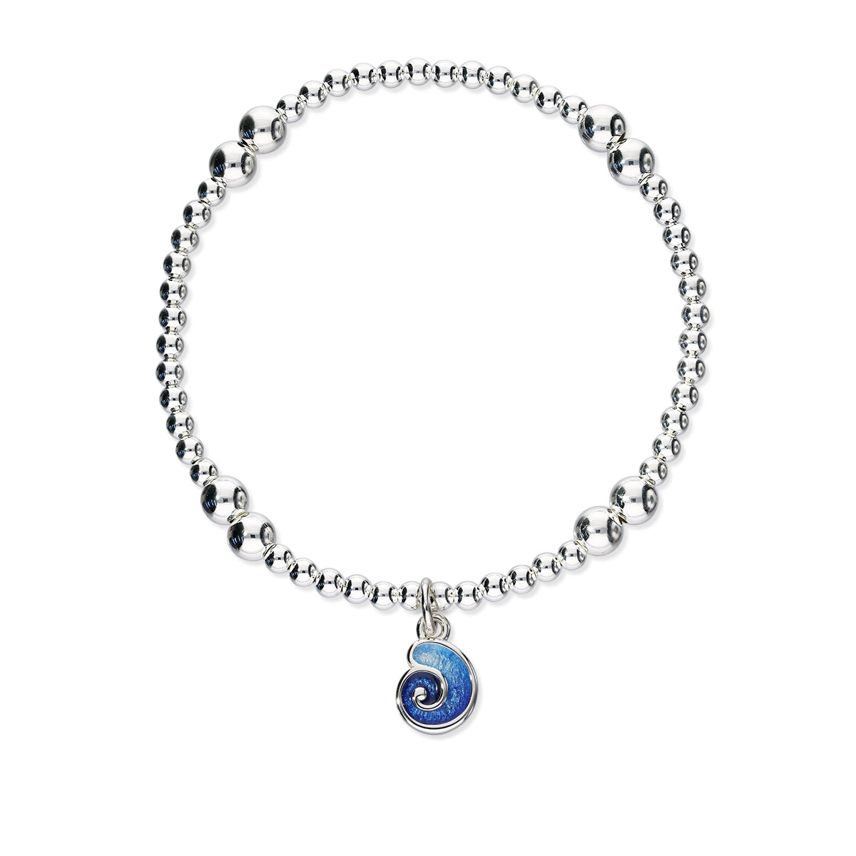 Tranquillity Silver Stretch Enamel Bracelet SSEBL04