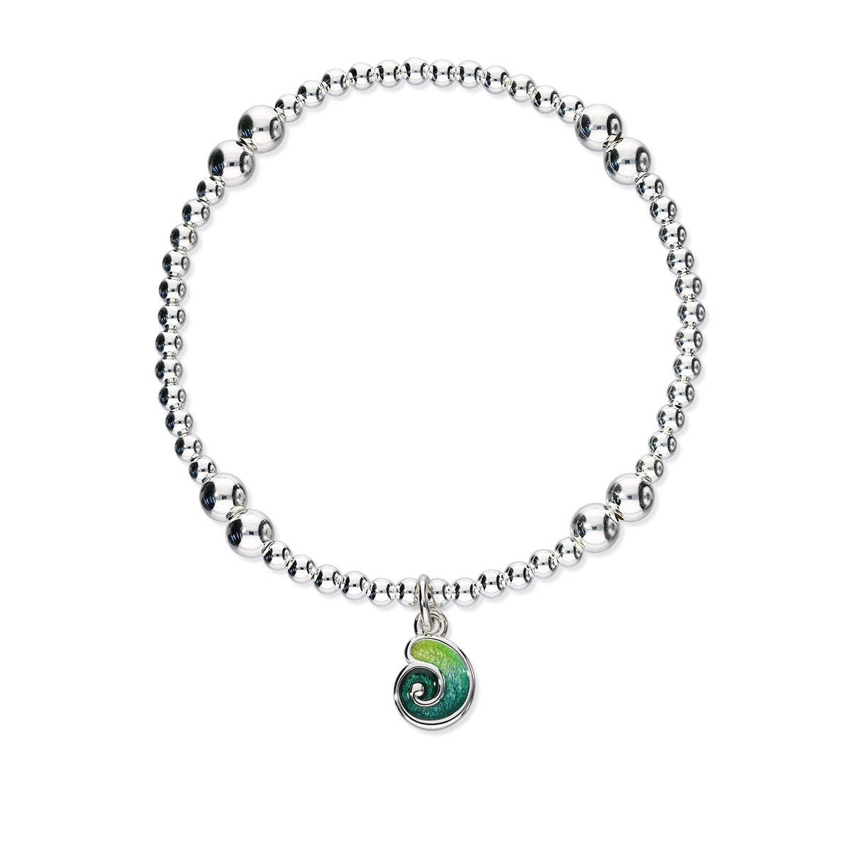 Tranquillity Silver Stretch Enamel Bracelet SSEBL04