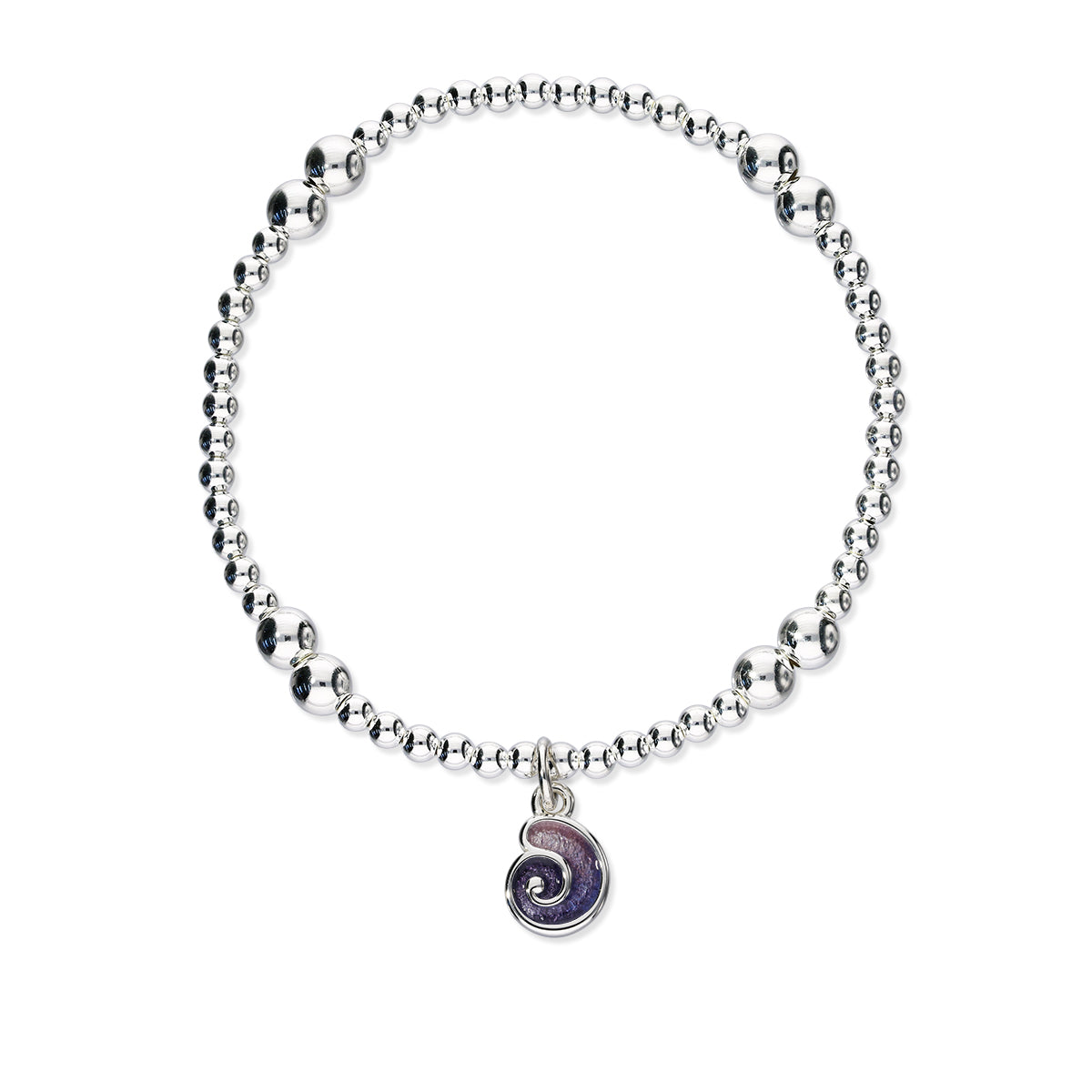 Tranquillity Silver Stretch Enamel Bracelet SSEBL04