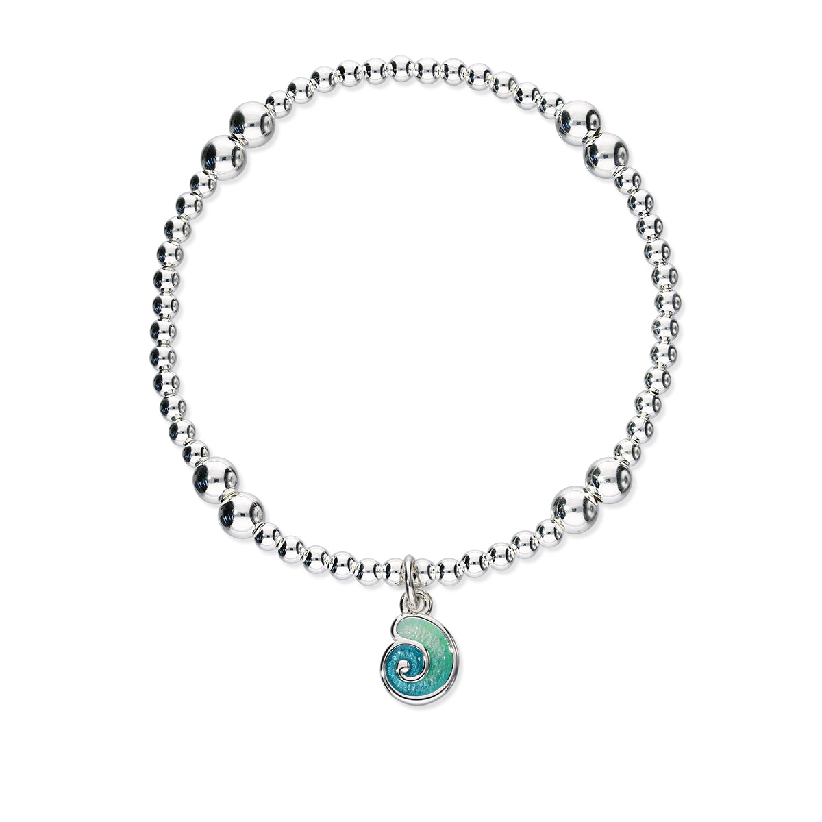 Tranquillity Silver Stretch Enamel Bracelet SSEBL04