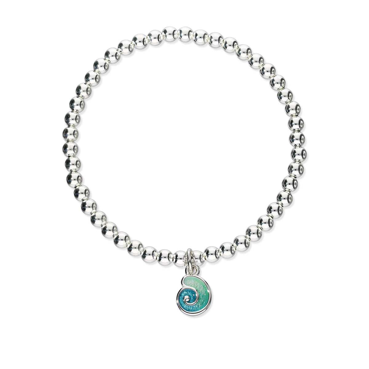 Tranquillity Silver Stretch Enamel Bracelet SSEBL04
