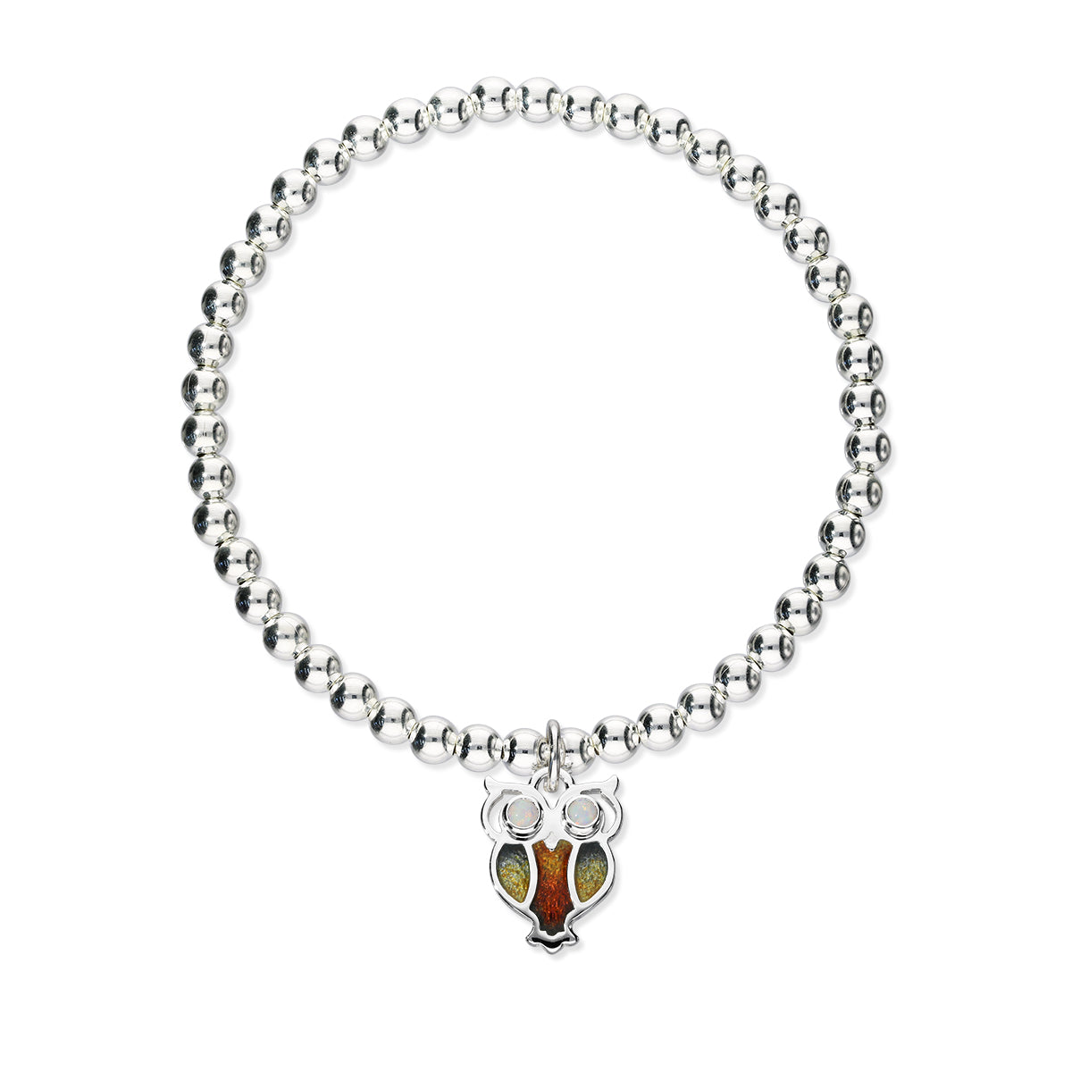 Nature in Flight Silver Stretch Enamel Bracelet SSEBL11