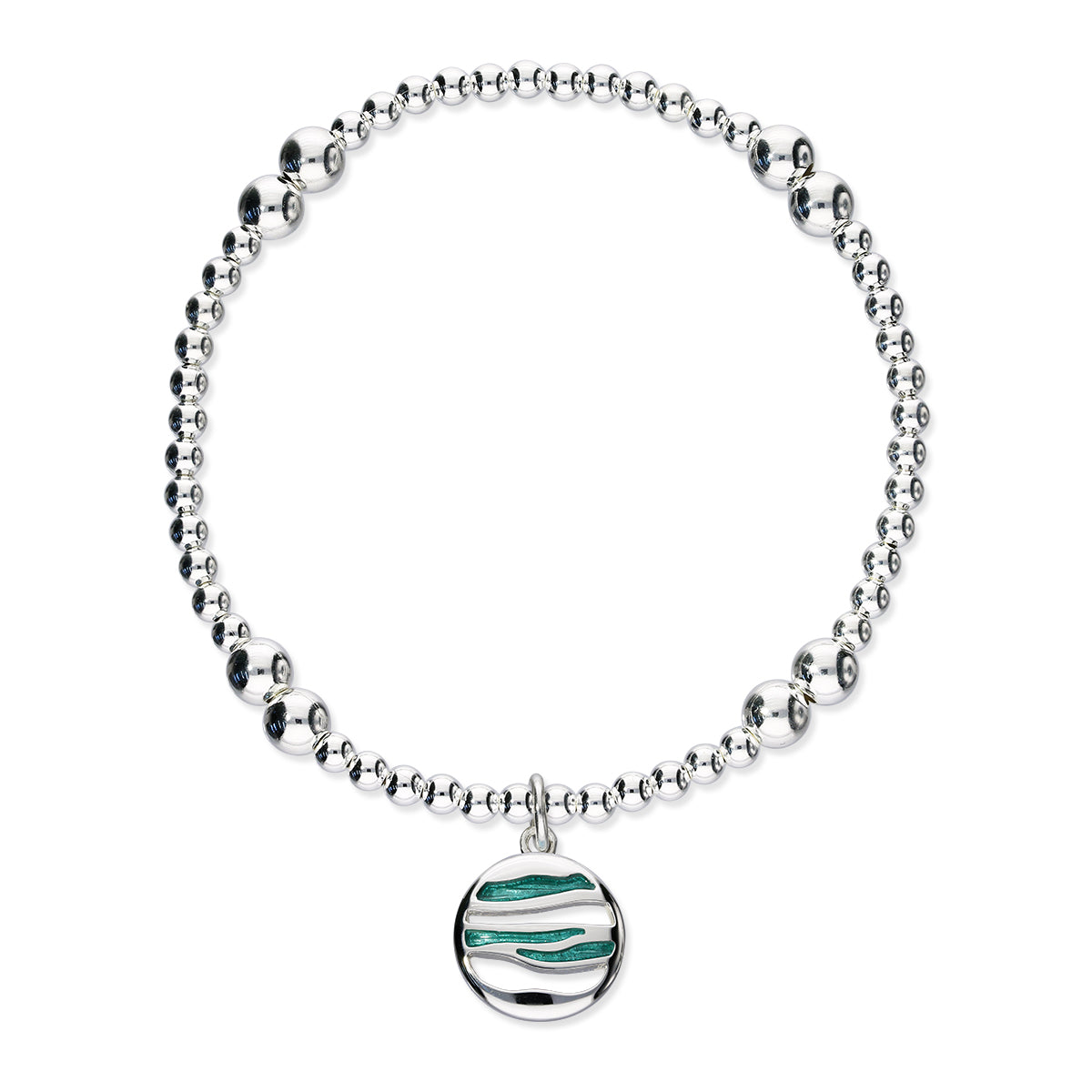 Orbit Silver Stretch Enamel Bracelet SSEBL02