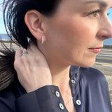 18K White Gold Earrings with 14 Lab Grown Diamonds - UDE1004