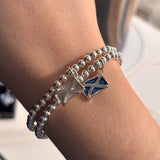 Saltire Silver Stretch Enamel Bracelet SSEBL13