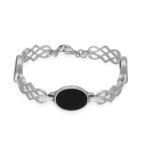 Celtic Silver Bracelet SBL1 Onyx