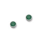 May Birthstone Silver Earrings CE356 Emerald