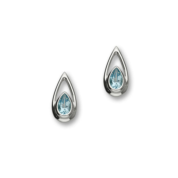 November Birthstone Silver Earrings CE382 Blue Topaz