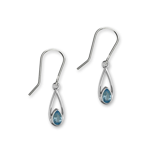 November Birthstone Silver Earrings CE383 Blue Topaz