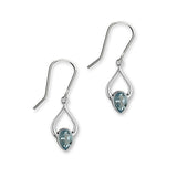 Flourish Sterling Silver & Blue Topaz Teardrop Drop Earrings, CE397