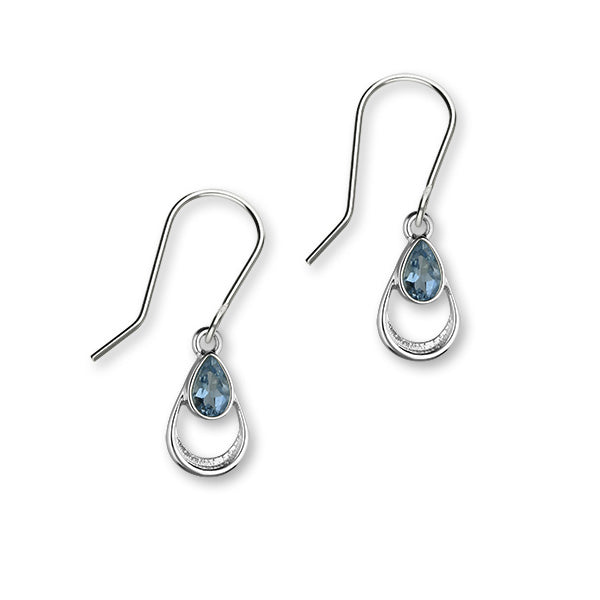 March Birthstone Silver Earrings CE405 Aquamarine