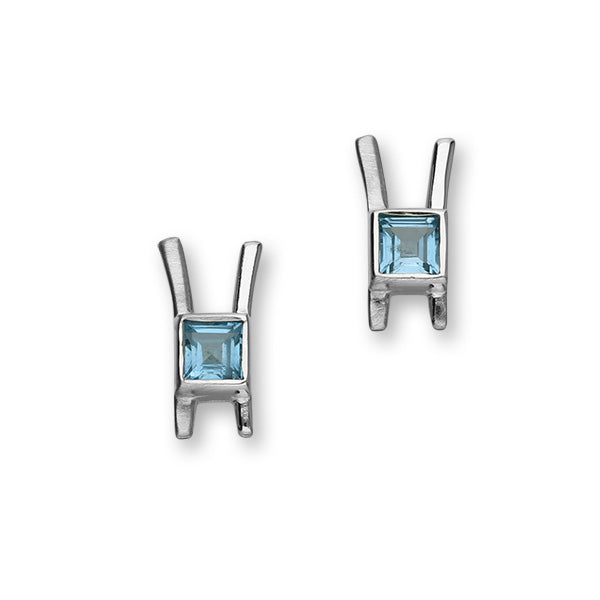 November Birthstone Silver Earrings CE410 Blue Topaz