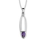 February Birthstone Silver Pendant CP331