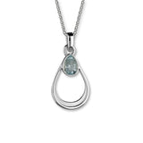 March Birthstone Silver Pendant CP332
