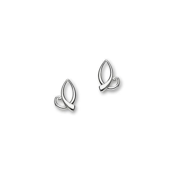 Retreat Sterling Silver Twirl Stud Earrings, E1683