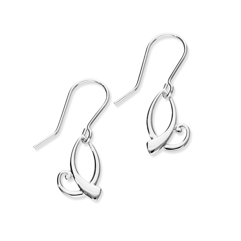 Retreat Sterling Silver Twirl Drop Earrings, E1684