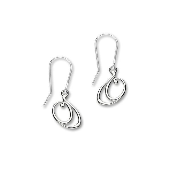 Retreat Sterling Silver Swirl Drop Earrings, E1685