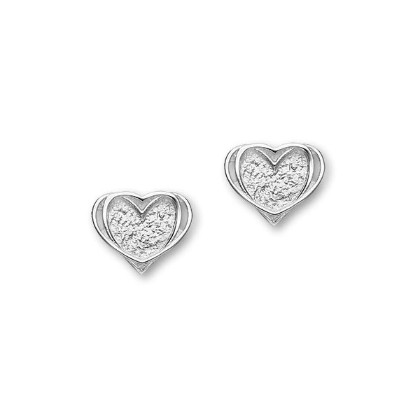 Hearts Sterling Silver Stud Earrings, E1812