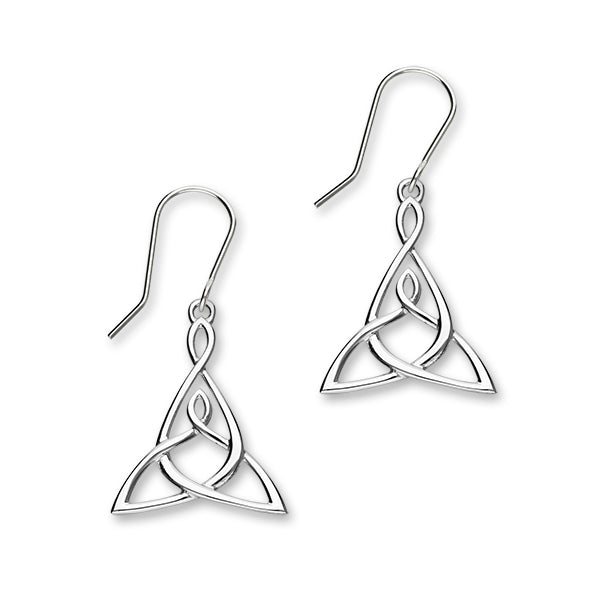 Celtic Sterling Silver Mother-Child Knot 36mm Drop Earrings, E1921