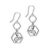 Honey Bee Sterling Silver Double Drop Earrings, E1928