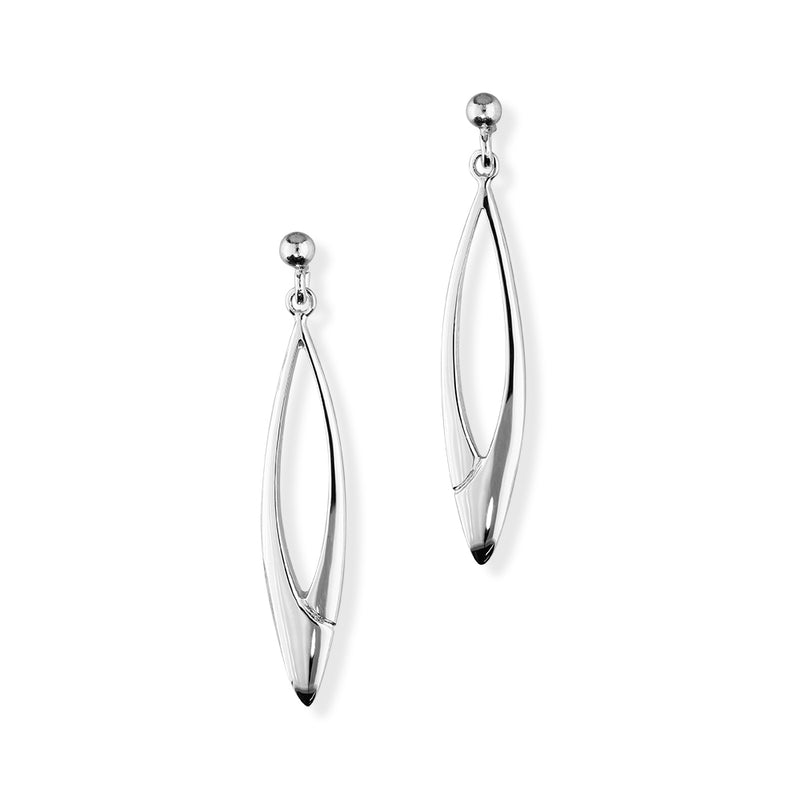 Simply Stylish Silver Long Drop Earrings, E215