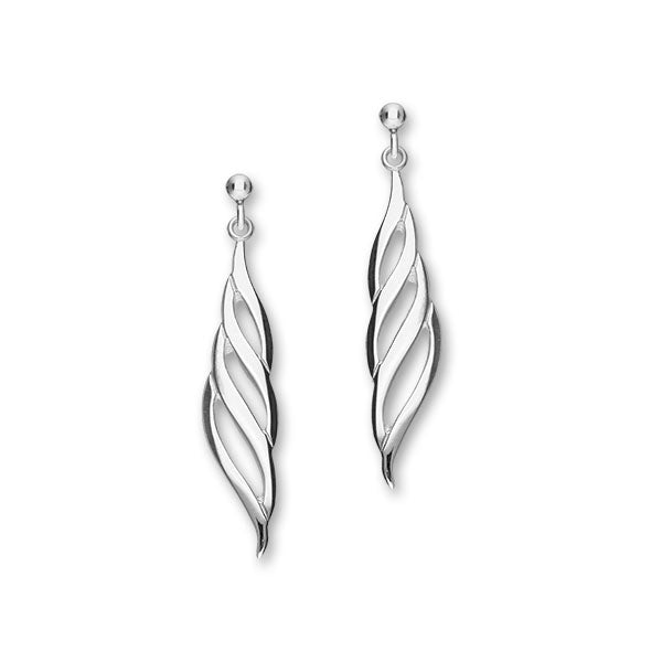 Simply Stylish Sterling Silver Long Drop Earrings, E216