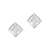 Orkney St Magnus Sterling Silver Square 308 Stud Earrings, E308