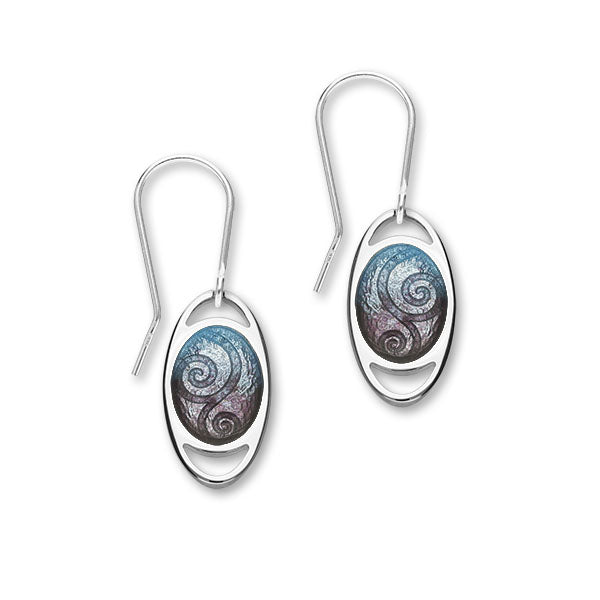 Elements Air Sterling Silver & Enamel Drop Earrings, EE508