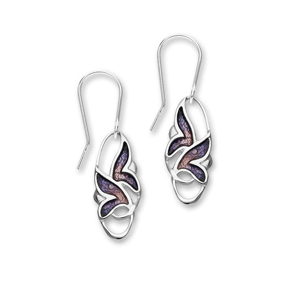 Trendy Twirls Sterling Silver Drop Earrings, EE549