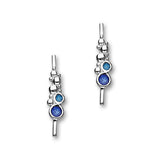 Dröfn Sterling Silver & Blue Enamel Bar Stud Earrings, EE627