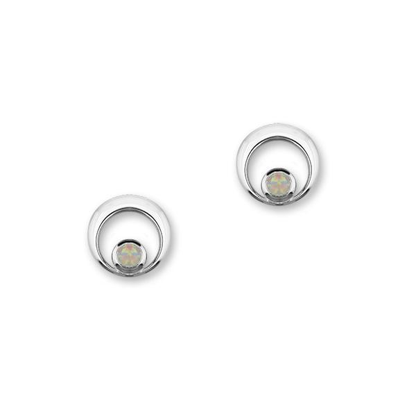 Harlequin Silver Earrings SE360 White Opal