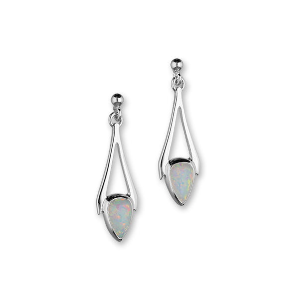 Sahara Sunset Silver Earrings SE384 White Opal