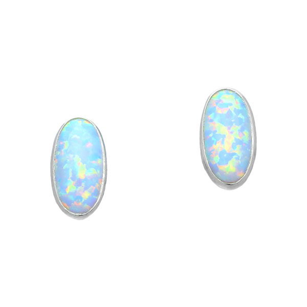 Sahara Sunset Silver Earrings SE388 White Opal