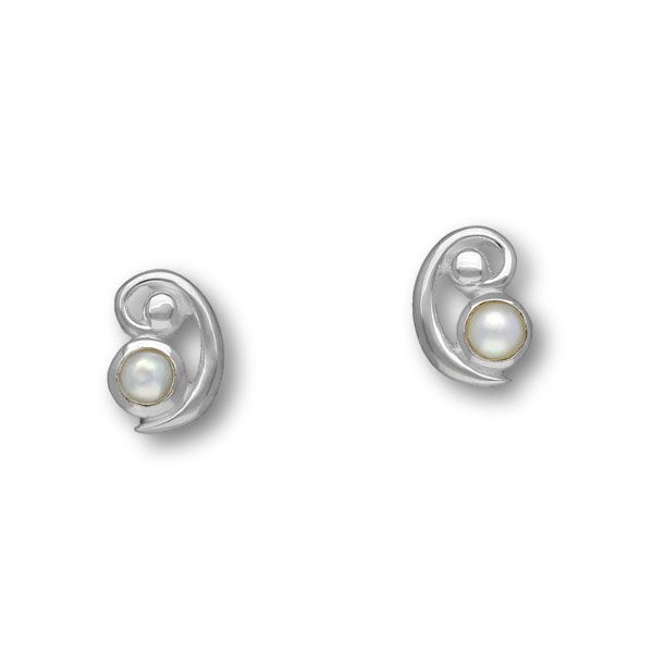Flourish Silver Earrings SE397 Pearl