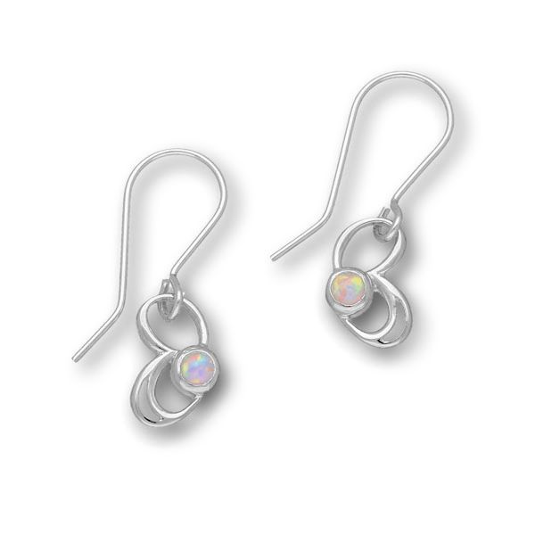 Harlequin Silver Earrings SE411 White Opal