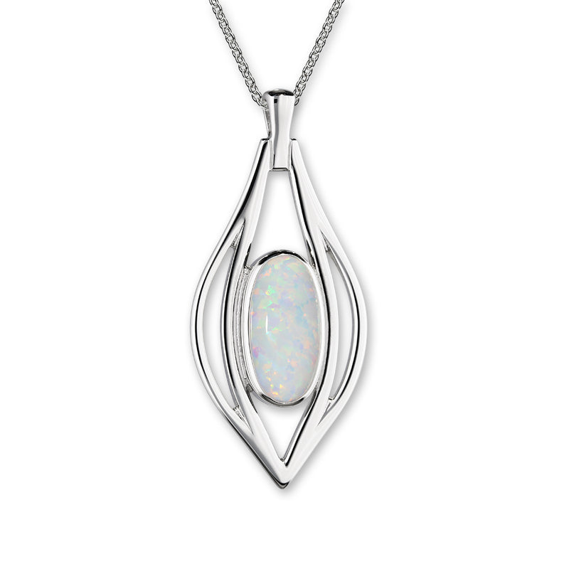 Sahara Sunset Silver Pendant SP288 White Opal